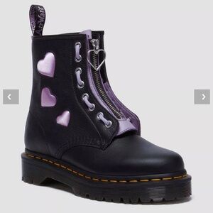 Dr.Marten Purple Heart 1460 Zip Heart Virginia Satin Lux Lace Up Boots